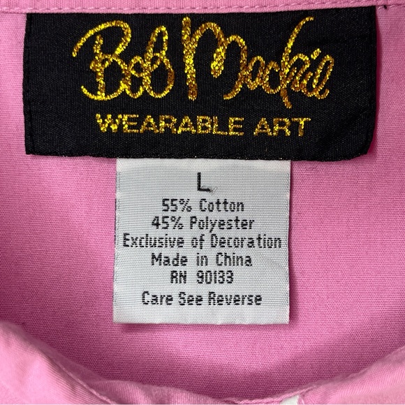 Bob Mackie Pink Embroidered Shirt Size Large - Picture 4 of 12